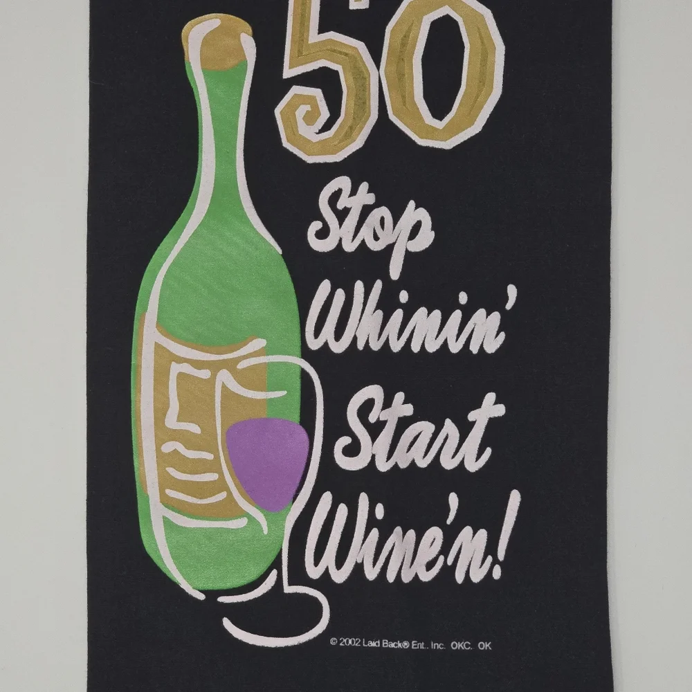 Funny 50th Birthday Gift Stop Whinin Start Wine'n Wine Bottle Gift Bag Laid Back